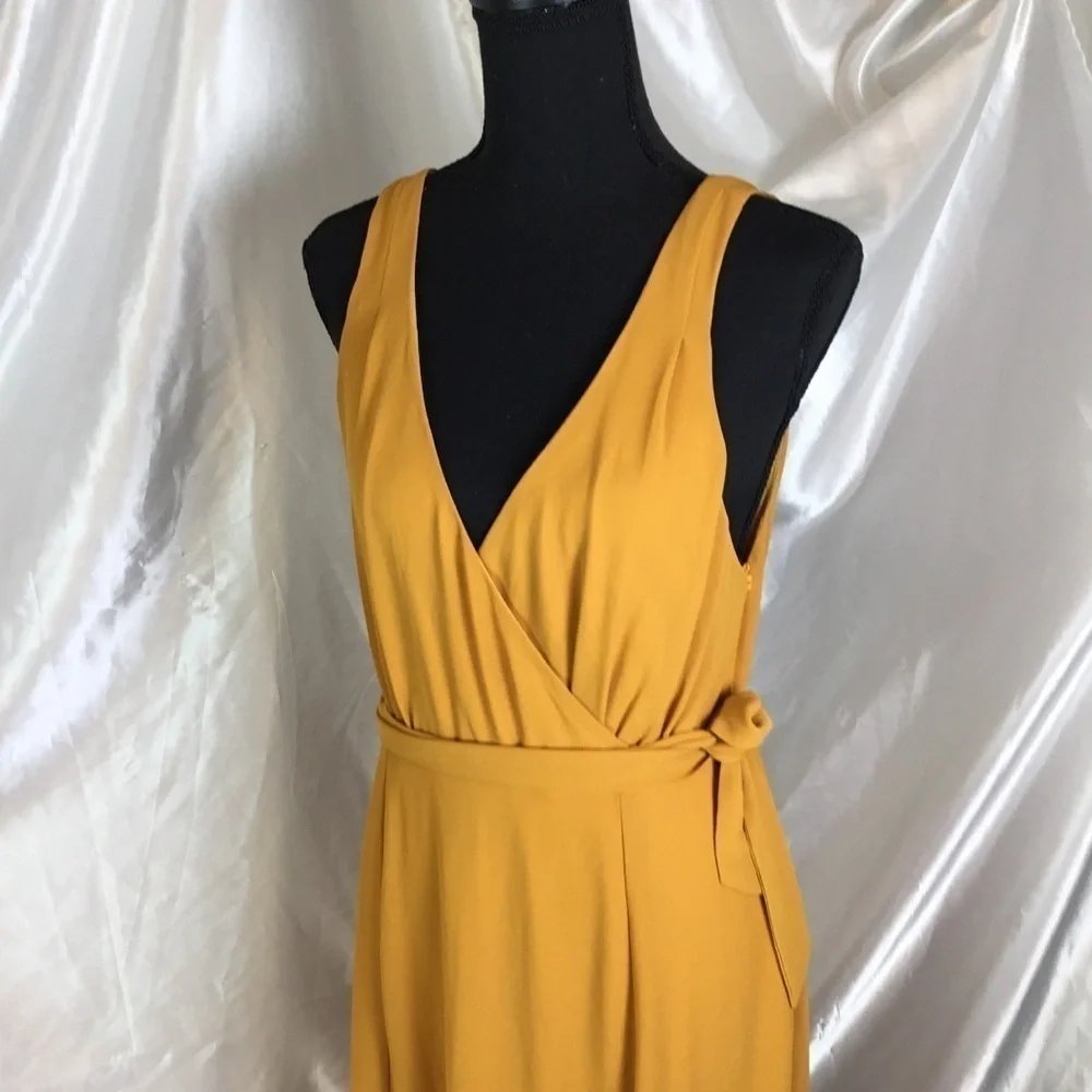 Show Me Your Mumu Elegant Boho Chic Solid Yellow Knee-Length Dress – Large, NWT